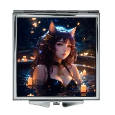 Складное зеркало квадратное Аниме девушка неко ZER2-0378