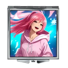 Складное зеркало квадратное Аниме девушка в худи ZER2-0393