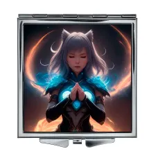 Складное зеркало квадратное Девушка неко ZER2-0397