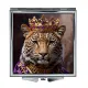 Складное зеркало квадратное Леопард с короной ZER2-0402