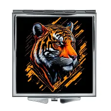 Складное зеркало квадратное Тигр граффити ZER2-0406