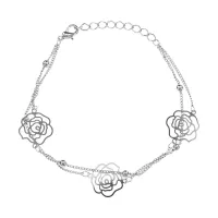 Браслет Роза, цвет серебряный UF096
