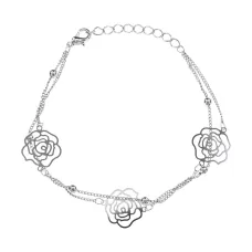 Браслет Роза, цвет серебряный UF096