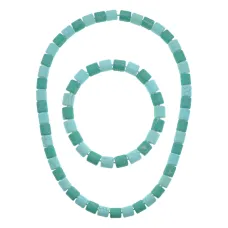 Комплект бусы и браслет, цвет бирюзовый и голубой UH004-03