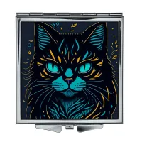 Складное зеркало квадратное Угрюмый кот ZER2-0425