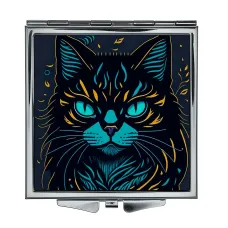 Складное зеркало квадратное Угрюмый кот ZER2-0425