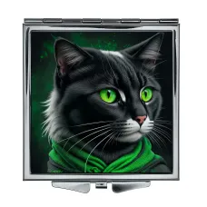 Складное зеркало квадратное Кот с капюшоном ZER2-0427