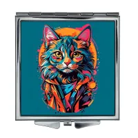 Складное зеркало квадратное Кот граффити ZER2-0429