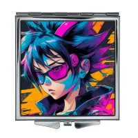 Складное зеркало квадратное Аниме девушка граффити ZER2-0443