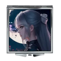 Складное зеркало квадратное Аниме девушка профиль ZER2-0444