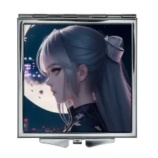 Складное зеркало квадратное Аниме девушка профиль ZER2-0444