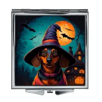 Складное зеркало квадратное Такса Хэллоуин ZER2-0456