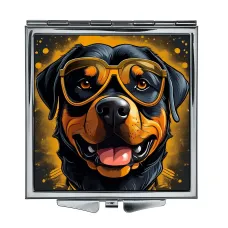 Складное зеркало квадратное Пес в очках ZER2-0457