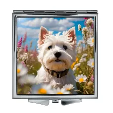 Складное зеркало квадратное Терьер в поле ZER2-0458