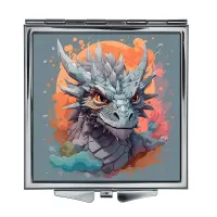 Складное зеркало квадратное Белый дракон ZER2-0459