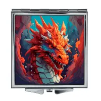 Складное зеркало квадратное Красный дракон ZER2-0461