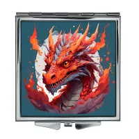 Складное зеркало квадратное Пылающий дракон ZER2-0462