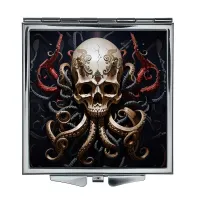 Складное зеркало квадратное Череп с щупальцами ZER2-0508