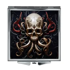 Складное зеркало квадратное Череп с щупальцами ZER2-0508