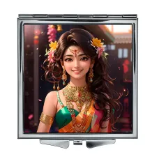 Складное зеркало квадратное Индуистка ZER2-0526