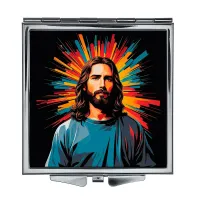 Складное зеркало квадратное Иисус ZER2-0531