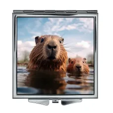 Складное зеркало квадратное Капибары ZER2-0538