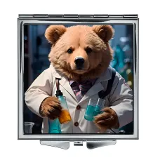 Складное зеркало квадратное Ученый тедди ZER2-0542