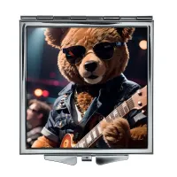 Складное зеркало квадратное Тедди с гитарой ZER2-0543