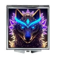 Складное зеркало квадратное Астральный волк ZER2-0546