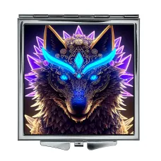 Складное зеркало квадратное Астральный волк ZER2-0546