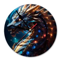 Часы настенные Космический дракон 20 см, пластик MCH269