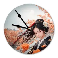 Часы настенные Девушка в кимоно 20см, пластик MCH280