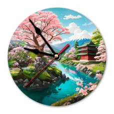 Часы настенные Японский пейзаж 20см, пластик MCH281