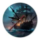 Часы настенные Парусник в полнолуние 20см, пластик MCH294