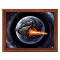 Постер в рамке 22х17см Космический корабль POSG-0373