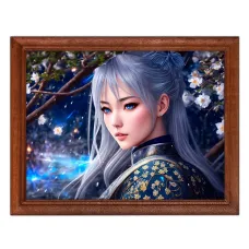 Постер в рамке 22х17см Девушка самурай POSG-0384