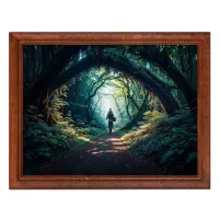Постер в рамке 22х17см Аллея в лесу POSG-0391