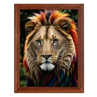 Постер в рамке 17х22см Лев портрет POSV-0459