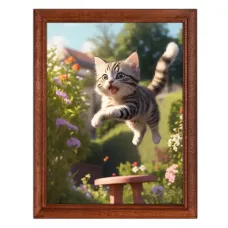 Постер в рамке 17х22см Котенок в прыжке POSV-0467