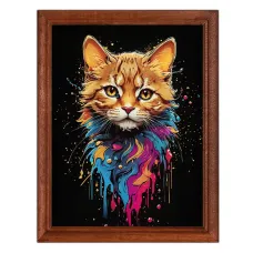 Постер в рамке 17х22см Кот краски POSV-0469