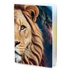 Обложка для паспорта ПВХ Лев портрет MOB580