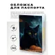 Обложка для паспорта ПВХ Кот Хэллоуин MOB592
