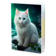 Обложка для паспорта ПВХ Белая кошка MOB595