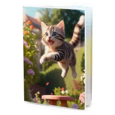 Обложка для паспорта ПВХ Котенок в прыжке MOB604