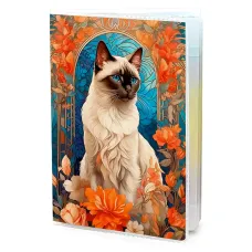 Обложка для паспорта ПВХ Сиамская кошка MOB608