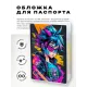 Обложка для паспорта ПВХ Киберпанк девушка в очках MOB639