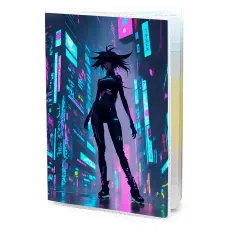 Обложка для паспорта ПВХ Киберпанк девушка MOB647