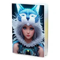 Обложка для паспорта ПВХ Девушка кошка MOB697