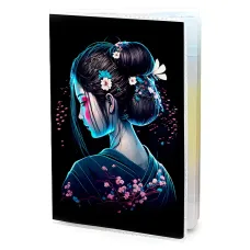 Обложка для паспорта ПВХ Гейша в профиль MOB698