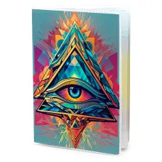 Обложка для паспорта ПВХ Фрактальный всевидящий глаз MOB726